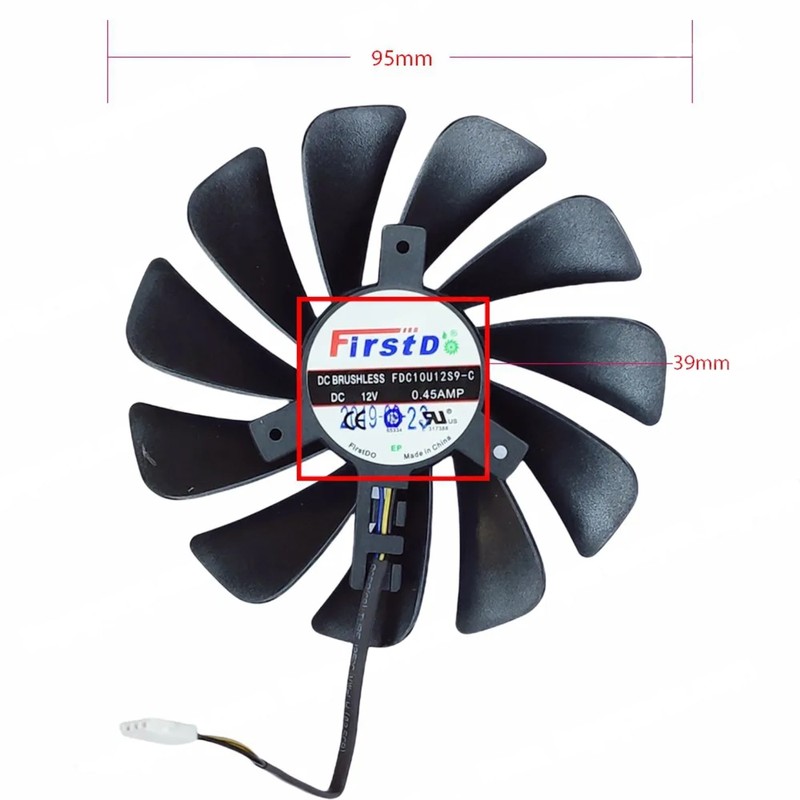 FDC10U12S9-C - 95mm GPU Fan for XFX RX580/RX590 | JVS Informática