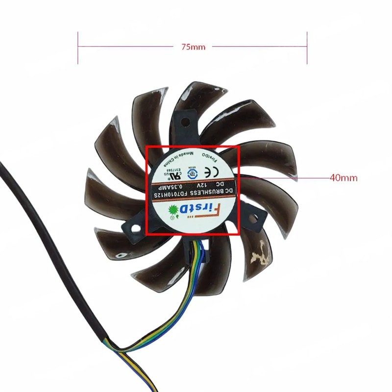 FD7010H12S - Ventilateur GPU 75 mm 4 broches pour Asus MSI | JVS Informática