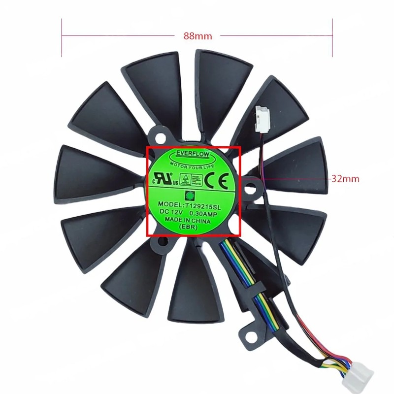 T129215SH Ventilateur GPU pour ASUS RTX 2060/2070 88mm | JVS Informática