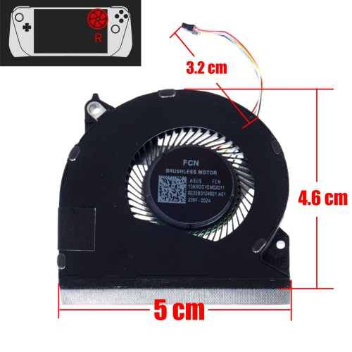 13NR0GY0M01011 - Right CPU Fan Asus ROG Ally | JVS Informática