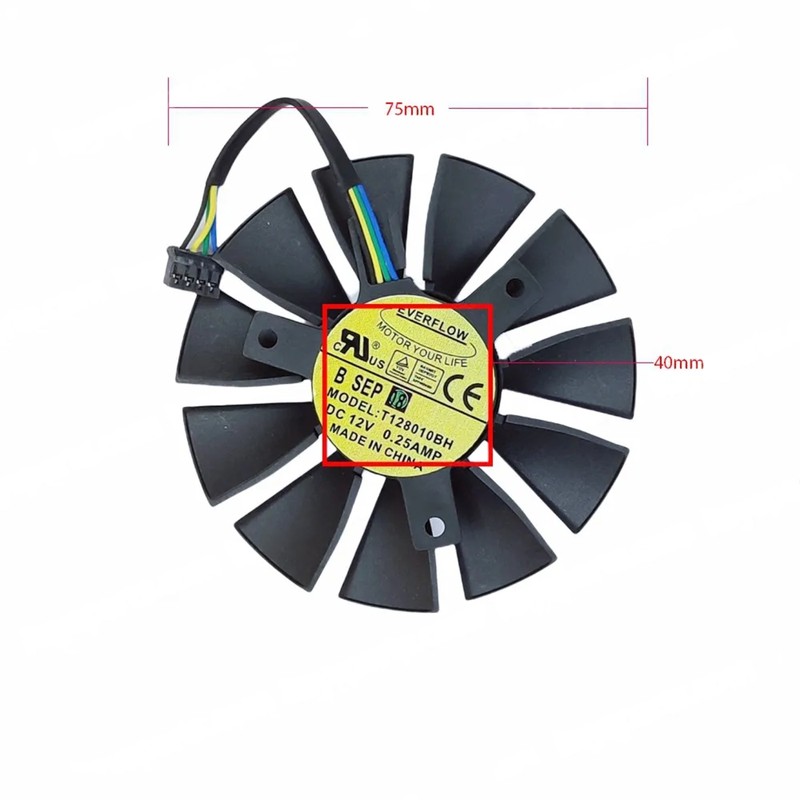 T128010SH - 75mm GPU-Lüfter für Asus Strix GTX 960 | JVS Informática