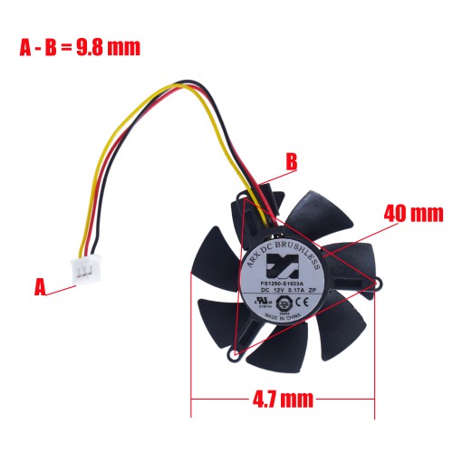 FS1250-S1033A - 40mm Lüfter für Gigabyte GTX 1050 Ti | JVS