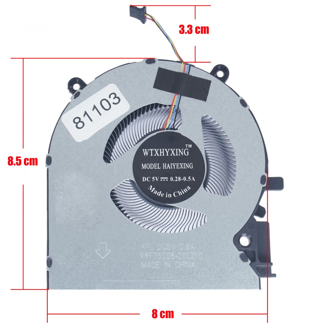 XRF75C08-20L21C - Ventilador CPU HP Victus 16-D / 16-E | JVS