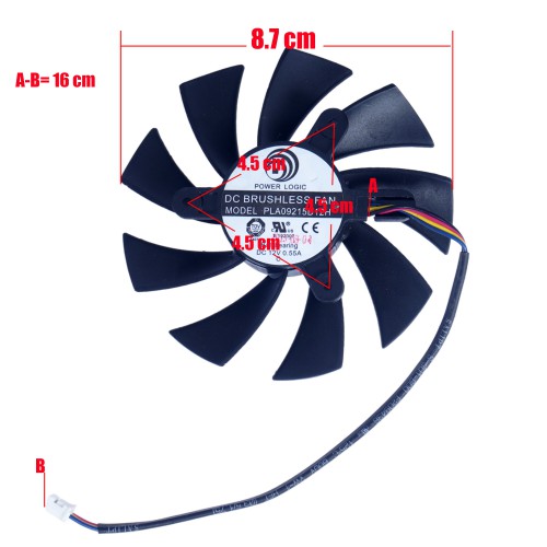 PLA09215D12H - Ventilateur GPU 87mm pour MSI N460GTX | JVS Informática