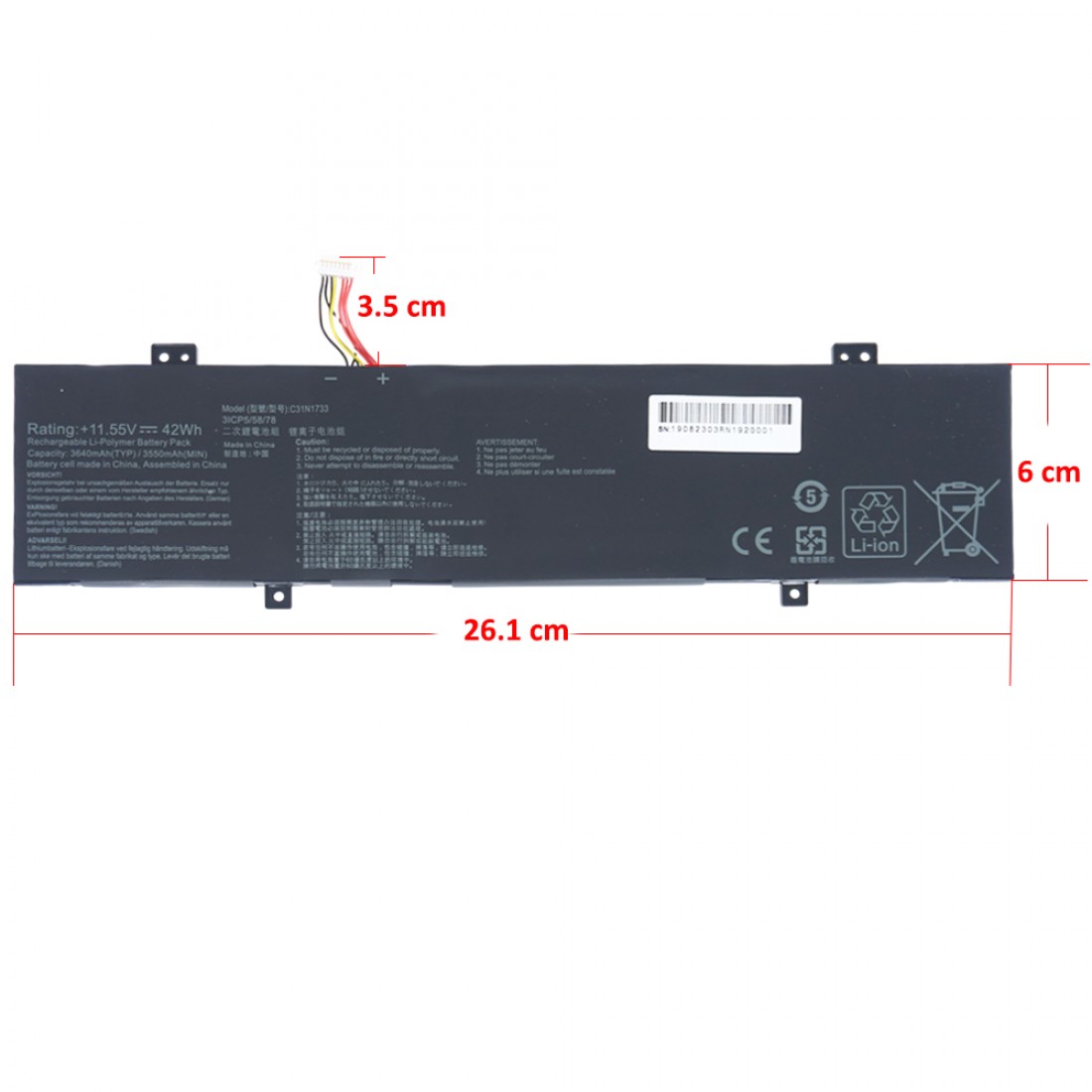 C31N1733 - Batería para Asus VivoBook Flip 14 TP412UA | JVS