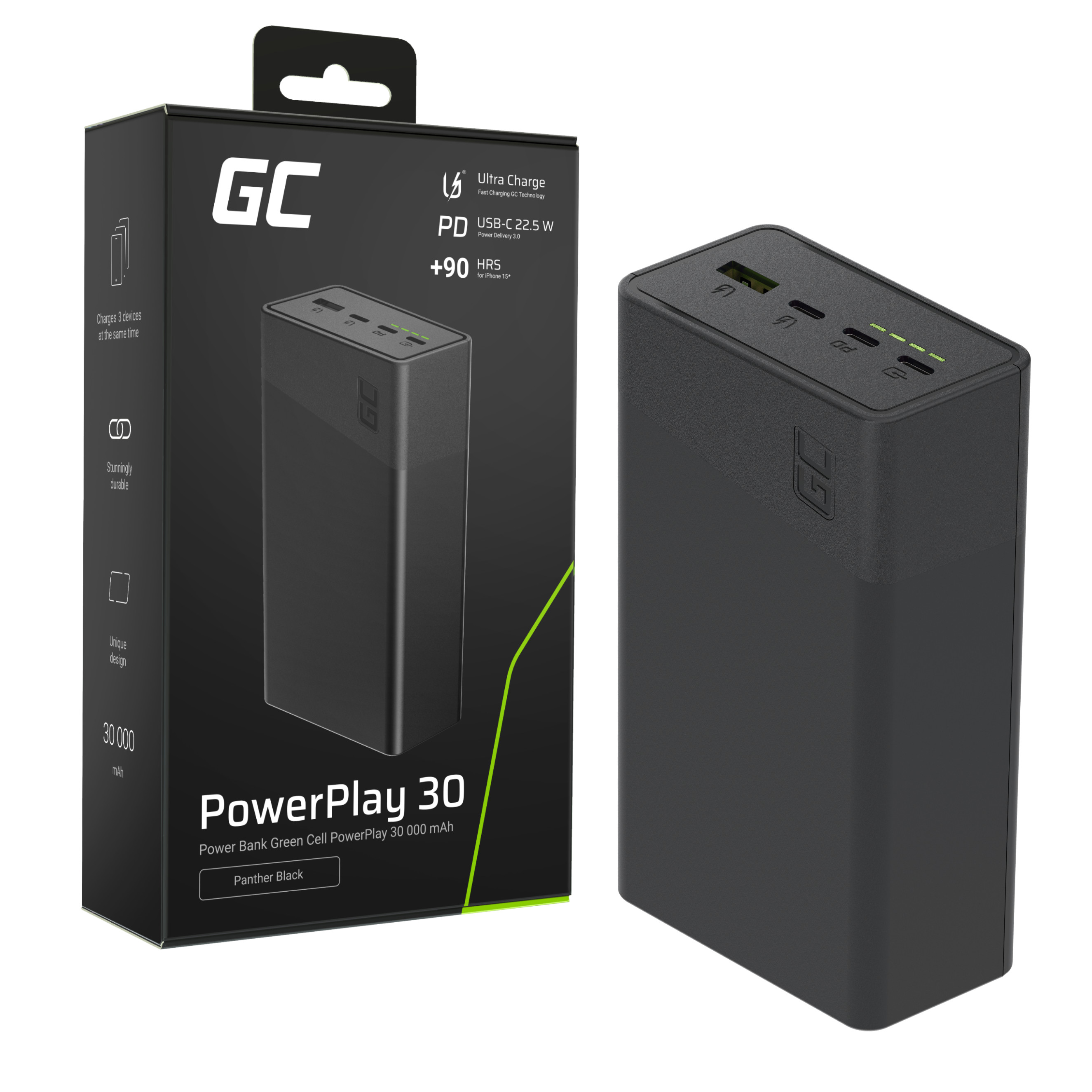 PBGC30B - Bateria Externa 30000mAh 22.5W PowerPlay 30 | JVS Informática