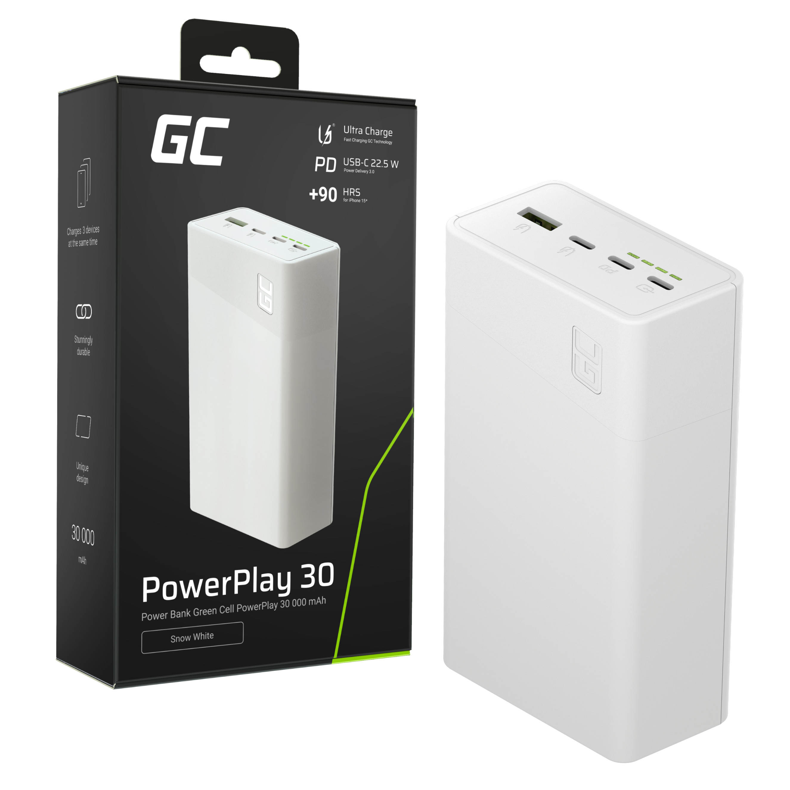 PBGC30W - Power Bank 30000mAh 22.5W Carregamento Rápido | JVS Informática