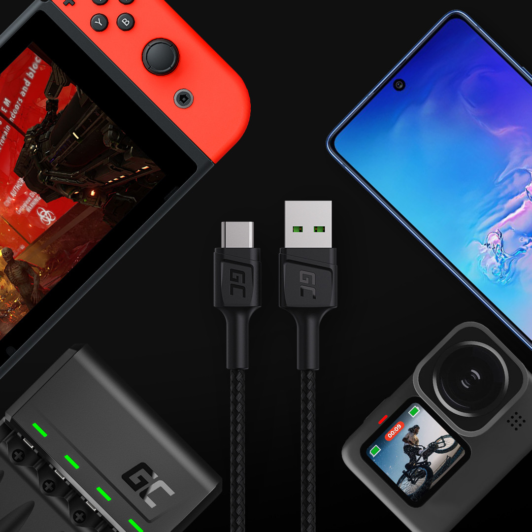 KABGC19 - Green Cell USB-C Cable 2m Quick Charge QC 3.0 | JVS Informática