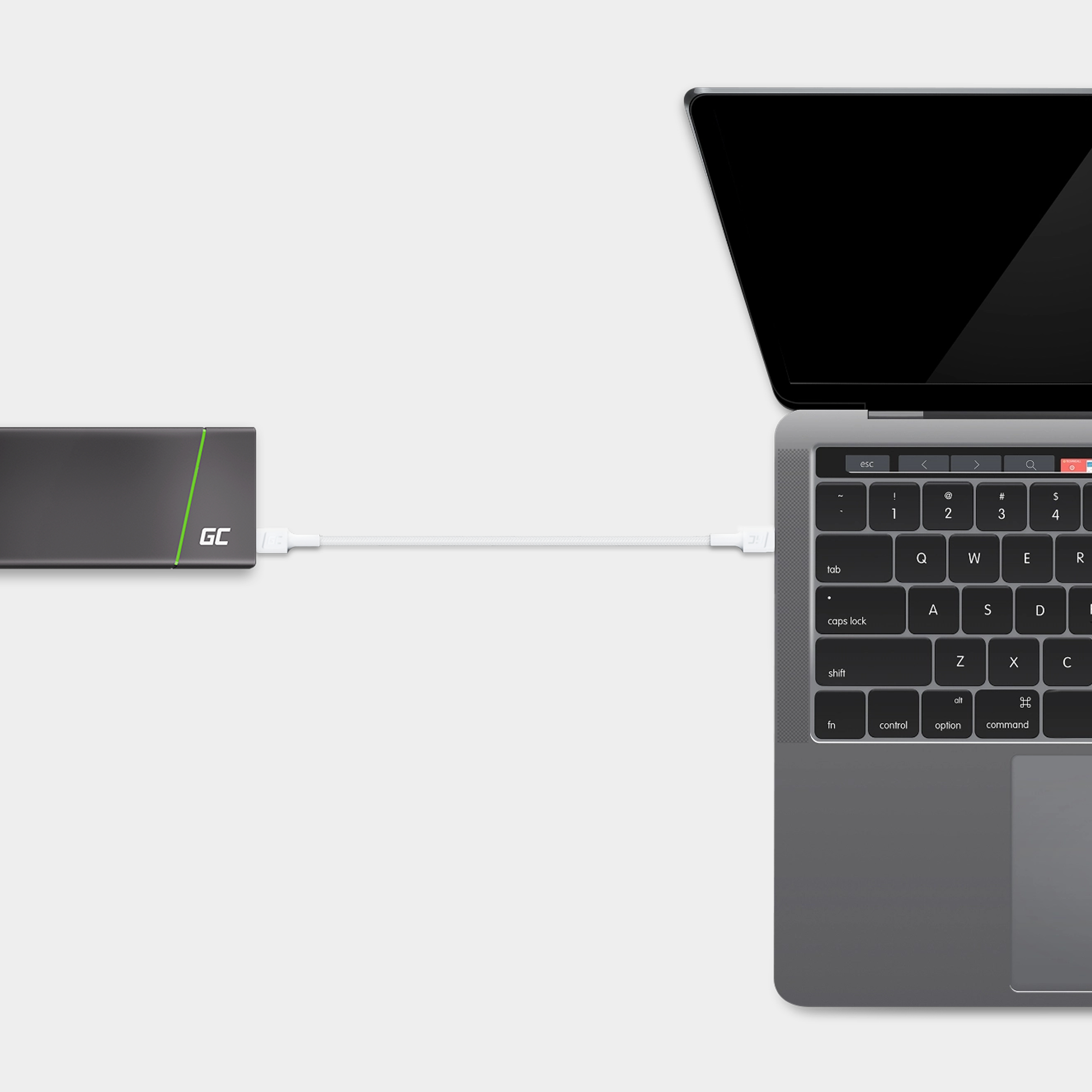 KABGC29W - Câble USB-C 60W 2m Green Cell PowerStream | JVS Informática