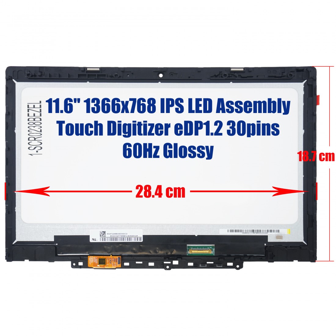 11.6" HD Touch Screen with Bezel eDP 30pin | JVS Informática