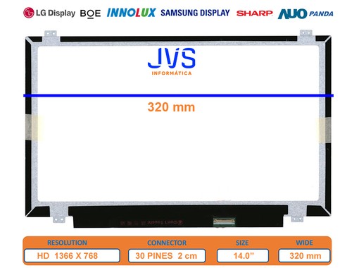 14.0" HD Matte Laptop Screen LTN140AT28-D01 with 30-pin eDP connector
