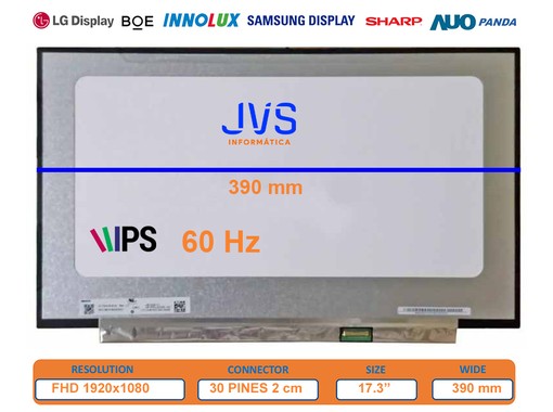 B173HAN04.B HW0A - 17.3" FHD IPS 30pin Screen | JVS