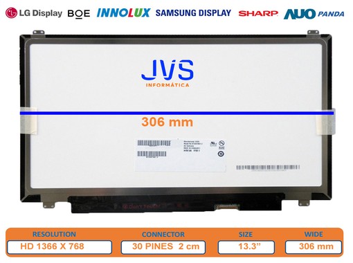 B133XTN01.6 HW3A - Écran 13.3" HD Mat 30 broches eDP | JVS