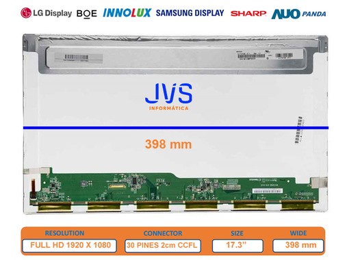 B173HTN01.1 - Pantalla 17.3 FHD Mate 30pin eDP | JVS