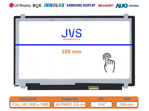 LP156WF7(SP)(A1) - 15.6 FHD Glossy Touch Screen | JVS Informática