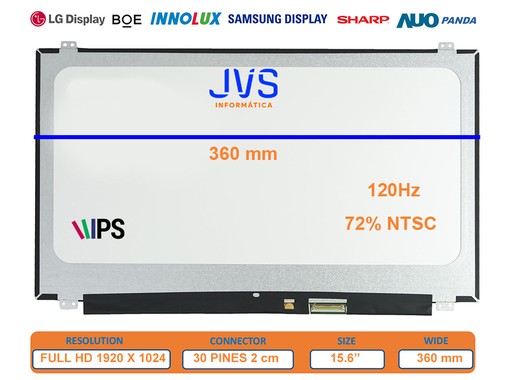 B156HTN05.1 - 15.6 FHD IPS 120Hz Matt Bildschirm | JVS Informática