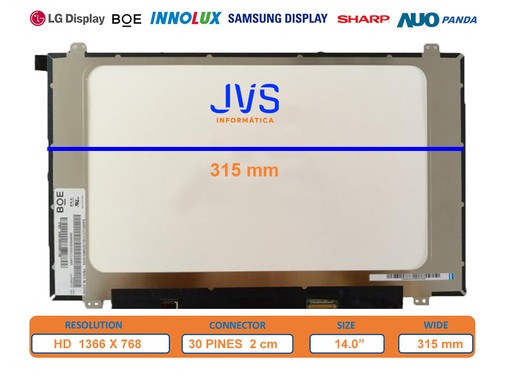 B140XTNAA.0 - 14.0" HD Glossy Screen 30pin eDP | JVS