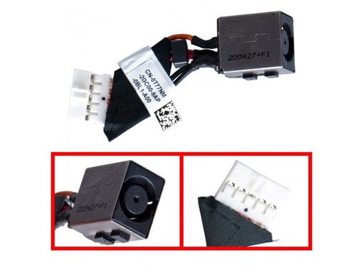 Prise DC Jack avec câble 0T77NM pour Dell Latitude 14 7400 E7400
