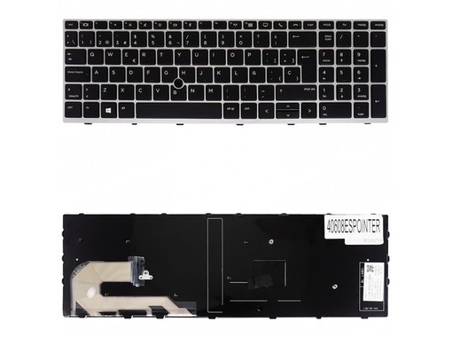 Teclado espanhol L17971-071 para HP ZBook 15U G5 G6 e EliteBook 850 G5 G6 com ponteiro