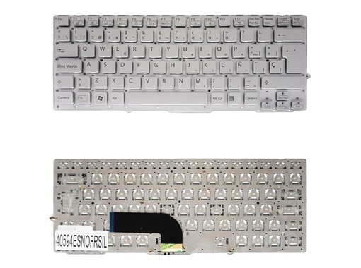 Clavier Espagnol 9Z.N6BLF.101 pour Sony Vaio VPC-SA VPC-SB Argent sans cadre