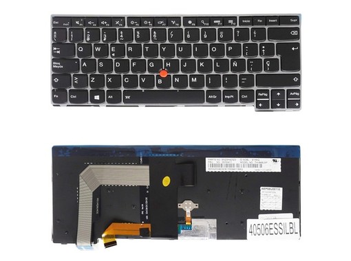 Clavier Espagnol pour Lenovo ThinkPad T470s T460s 01EN610 avec pointeur et rétroéclairage