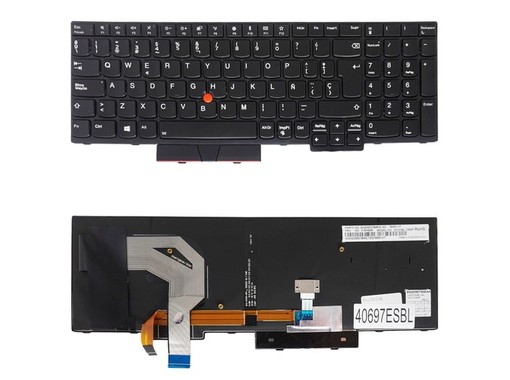 Clavier espagnol 01HX259 pour Lenovo ThinkPad T570 T580 P51S P52S avec TrackPoint et rétroéclairage