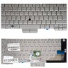 Spanish keyboard for HP Compaq 2710p and EliteBook 2730p with reference 454696-001, silver color with pointer.