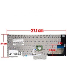 Spanish keyboard for HP Compaq 2710p and EliteBook 2730p with reference 454696-001, silver color with pointer.
