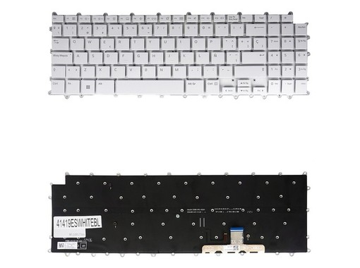 Clavier Espagnol SN8001B pour LG Gram 15Z90P 15Z90Q Blanc Rétroéclairé