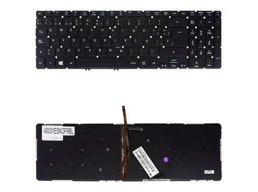 Clavier Espagnol NSK-R3KBW pour Acer Aspire V5-571 V5-573 Rétroéclairé sans cadre