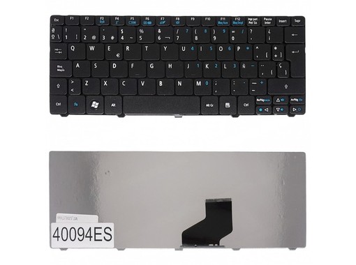 Clavier espagnol V111102BS3 pour Acer Aspire One 532H et Packard Bell D255