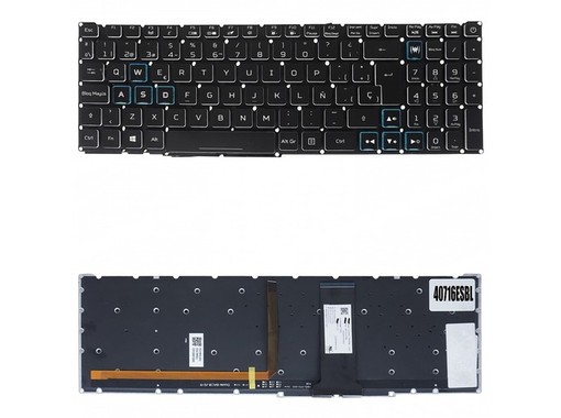Clavier espagnol RGB PK132K11A03 pour Acer Helios 300 et Nitro 5 sans cadre