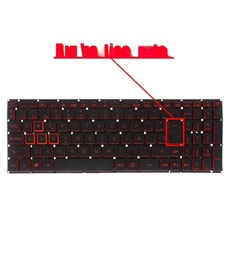 Clavier espagnol PK133361A12 pour Acer Nitro 5 AN515-52 avec rétroéclairage rouge