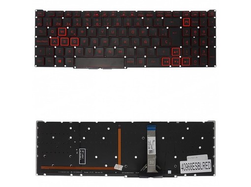 Teclado Español para Acer Nitro AN515-58 con retroiluminación roja 6B.QFMN2.001