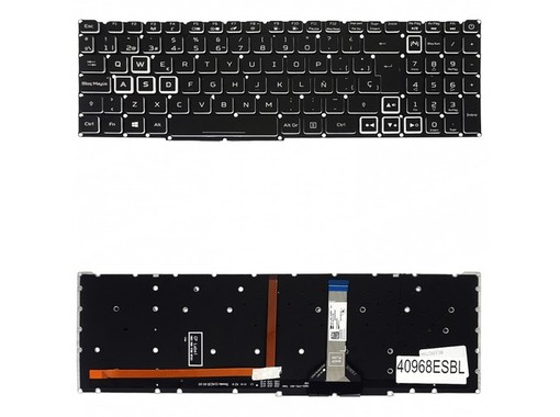 Clavier Espagnol pour Acer Nitro AN515-58 avec RGB - Numéro de Pièce NK.I1513.1SN