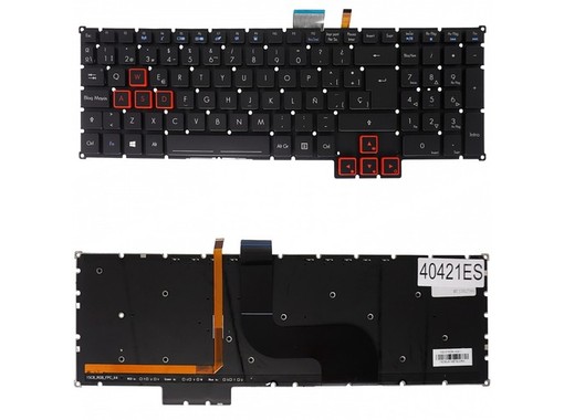 Clavier Espagnol 6B.Q06N5.015 pour Acer Predator 15 G9-593 et G9-591 rétroéclairé