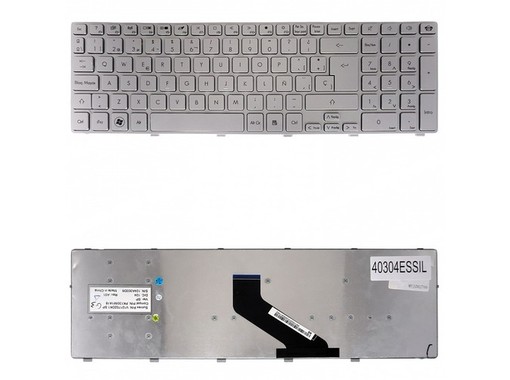 Spanish keyboard KB.I170G.318 for Gateway NV55 NV57H with silver frame