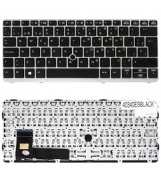 Clavier Espagnol 776452-001 pour HP EliteBook 820 G1 G2 avec cadre argenté