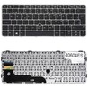 Clavier Espagnol 826631-201 pour HP EliteBook 820 G3 et 820 G4 avec cadre argenté