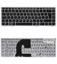 Clavier espagnol 700945-071 pour HP Elitebook 8460P et ProBook 6460B avec cadre argenté