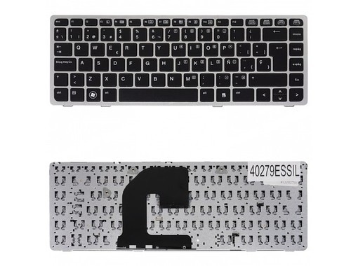 Clavier espagnol 700945-071 pour HP Elitebook 8460P et ProBook 6460B avec cadre argenté