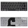 Clavier espagnol 700945-071 pour HP Elitebook 8460P et ProBook 6460B avec cadre argenté