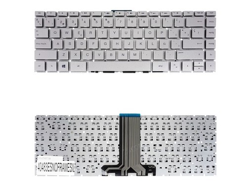 Clavier Espagnol pour HP Pavilion 14-BS 240 G6 avec référence 920895-071, couleur argent et sans cadre