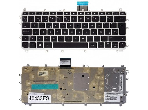 Teclado Espanhol PK131501A00 para HP Pavilion x360 11-N com moldura prateada