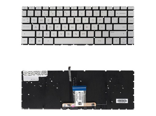 Teclado Español L15600-031 para HP Pavilion x360 14-CD 14-CE, color plata y retroiluminado.