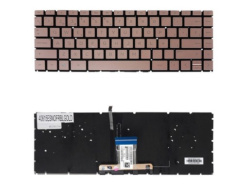 Clavier Espagnol L15600-031 pour HP Pavilion x360 14-CE Doré Rétroéclairé