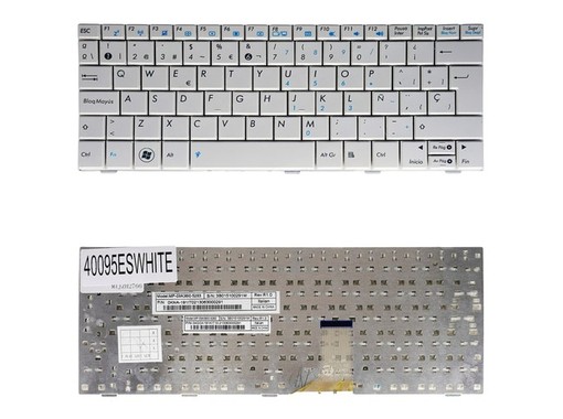 Teclado Espanhol Branco MP-09A33US-5283 para Asus EEE PC 1001H 1005HA