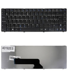 Clavier espagnol V090462AS1 pour ordinateur portable Asus K40 avec cadre noir
