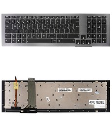 Spanische Tastatur V126262CS2 für Asus ROG G75 G75V G75VW mit Hintergrundbeleuchtung und grauem Rahmen