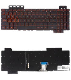 Spanish Keyboard AEBKL403010 for Asus TUF Gaming FX504 FX505 with red backlight